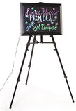 18" x 25" Illuminated Wet Erase Board with Easel & Set of 8 Markers - Black 119862