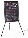 35" x 25" Illuminated Wet Erase Board with Easel & Set of 6 Markers - Black 119863