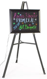 18" x 25" Illuminated Wet Erase Board with Easel & Set of 8 Markers - Black