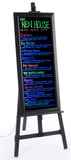 42" x 18" Illuminated Wet Erase Board with Easel & Set of 8 Markers - Black 119868