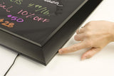 25" x 18" Illuminated Wet Erase Board, Set of 8 Markers - Black 119869