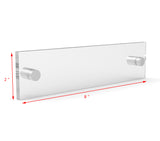 Clear Sign Name Holder Plexiglass 2X8 8x2 Wallmount Poster Frame Standoff