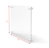 Clear Sign Name Holder Plexiglass 6X6 Wallmount Poster Frame Standoff