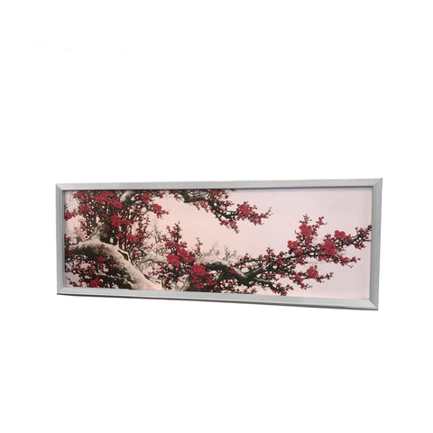 40 Wide x 13.5" Tall Panoramic Picture Frame, Snap Open Front Load, Wall-Mounting, 1-inch Profile-Silver, Painting Pictured is Included 119932