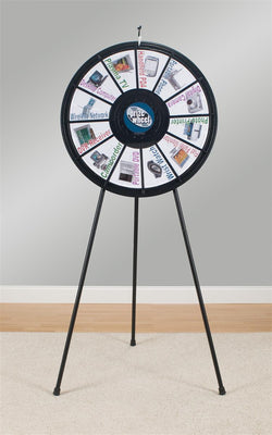 Prize Wheel with 12 Slots & Printable Templates, Countertop or Floorstanding