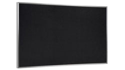 48??_x_36??_Rubber_Bulletin_Board_?Cfor_Wall_Mount,_Solid_Black_Surface_ _Silver