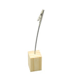 Set of 50, totally height 5" Place Card Holders with Alligator Clip and Wooden Cube Base 119964