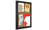 24" x 36" Enclosed Cork Board with Locking Door - Black 119981