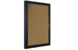 24" x 36" Enclosed Cork Board with Locking Door - Black 119981