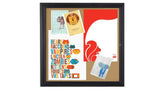 36" X 36" Enclosed Cork Board with Locking Door - Black 119982