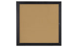 36" X 36" Enclosed Cork Board with Locking Door - Black 119982