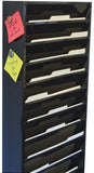 11-Tiered Wall File Holder, Fits Letter Sizes, Steel - Black 119983