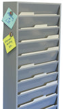 20-Tiered Wall File Holder, Fits Letter Sizes, Steel - Gray 119986