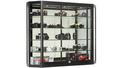 4x3_Wall_Mounted_Display_Case_w/Mirror_Back_&_3_Top_Lights,_Locking_ _Black