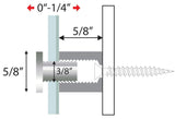 Set Of 12 Stainless Steel Standoff Screws, 5/8" x 5/8", To Mount 3 Sign Displays 119996