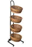 Round Basket with Wire Frame, Wicker - Black 120004