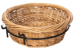 Round Basket with Wire Frame, Wicker   Black 120004