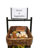 4 Tier Basket Stand Wicker Basket Bakery Rack Produce Stand Food Rack Fruit, Wicker - Black 120005