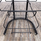 4 Tier Basket Stand, Sign Clips, Wicker - Black 120006