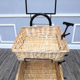 4 Tier Basket Stand, Sign Clips, Wicker - Black 120006