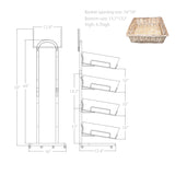 4 Tier Basket Stand, Sign Clips, Wicker - Black 120006
