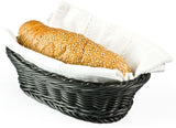 Oval Woven Basket, Plastic - Black 120015