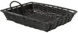 17"w Rectangular Woven Basket w/ 2 Side Handles - Black 120022