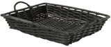 17"w Rectangular Woven Basket w/ 2 Side Handles - Black 120022