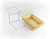 Two-tier Display Rack for Counters with 2 Plastic Woven Baskets, Retail Displays 120023