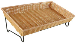 Black Wire Display Stand & 24"w Woven Basket 120030