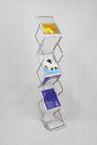 6-Pocket Portable Literature Stand with Case, 2-Sided Silver 120033