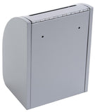 Metal Ballot Box with Lock, Wall Mount or Countertop, Curved Front Design - Silver 120038