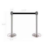 Crowd Control Stanchion Queue Barrier Post Retractable Black Strap 10' Retractable 12004-1