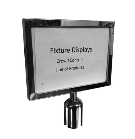 Crowd Control Stanchion Queue Barrier Post Sign Holder 17X11" Landscape Horizontal Work with Our 2.5" Poles 12004-7