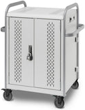 34 x 43 Tablet Charging AV Cart w/ Wheels, 30 Outlet Power Strip, Locking - Concrete 120041