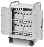 34 x 43 Tablet Charging AV Cart w/ Wheels, 30 Outlet Power Strip, Locking - Concrete 120041