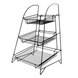 3-Tier Wire Display Rack Bakery Snacks Confection Tray Display Countertop Stand Black 120047