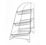 3-Tier Wire Display Rack Bakery Snacks Confection Tray Display Countertop Stand Black 120047