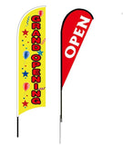 Banner, Flag, Advertising, Pole Set, Outdoor Retail, Open Feather Flag 12013-1-OPEN
