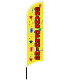Grand Opening Banner, Flag, Advertising, Pole Set, Outdoor Retail, Open Feather Flag 12013