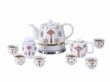 Teapot Ceramic Asian Theme w/110V warming plate 10pc, Gift, Buffet,Hotel 1089TE 12028