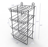 Red Wire Small Bottle Canister 1.7" Wide Slot Nail Polish Display Rack Countertop 12050-BLACK