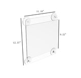 Clear Window Signs Plexiglass Acrylic Feature 8-1/2"w x 11"h Frame w/Suction Cups 12064