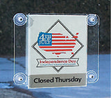 Clear Window Signs Plexiglass Acrylic Feature 8-1/2"w x 11"h Frame w/Suction Cups 12064