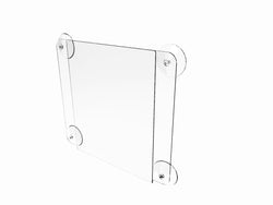 Clear Window Signs Plexiglass Acrylic Feature 8-1/2"w x 11"h Frame w/Suction Cups 12064