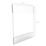 Clear Window Signs Plexiglass Acrylic Feature 11x8.5 Landscape Portrait Frame Wall Mount 12066