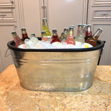 Beverage Ice Tub Galvanized Metal Party Ice Bucket Champane Soda Beer Ice Tub 12176