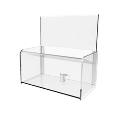 Clear Acrylic Plexiglass Donation Box with Easy Drop Funnel 12178