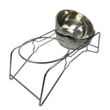 Dog Cat Feeder with Stand Food Water Stainless Steel Meal Dispenser 12216