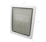 White Large ABS Pet Dog Door Safety Dual Entry 14.6x 11.8" Flap Telescoping 12249